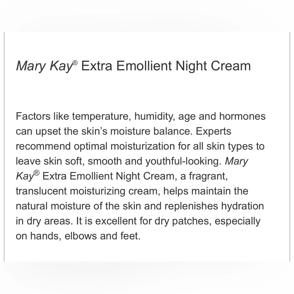 NIB Mary Kay extra emollient night cream - Picture 4 of 6